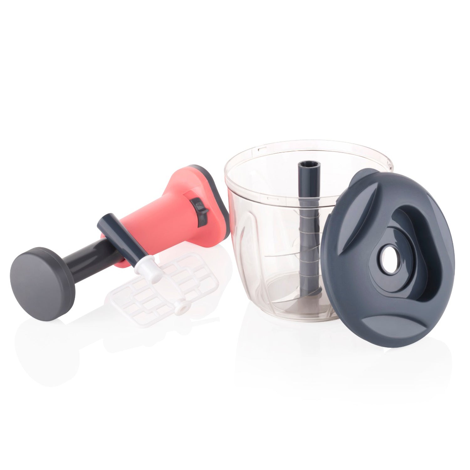 5368 1100 ml 2 in 1 Push up Chopper with Blender affixed with 6 Sharp Blade | Vegetable and Fruit Cutter with Easy Push and chop Button 5368 1100 ml 2 in 1 Push up Chopper with Blender affixed with 6 Sharp Blade | Vegetable and Fruit Cutter with Easy Push and chop Button